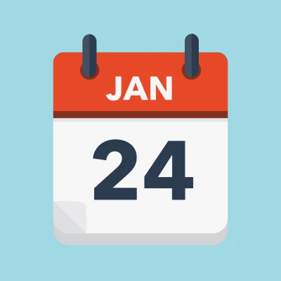 Calendar icon showing 24th January