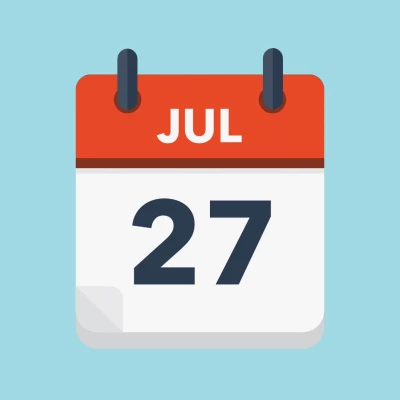 Calendar icon showing 27th July